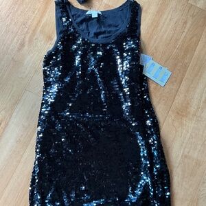 Michael Kors Black Sequin Sweater Dress
